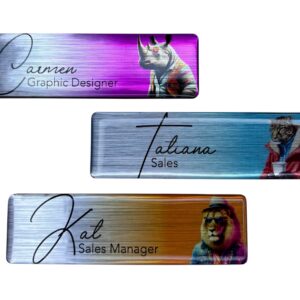 Silver/Gold Domed Name Badge (Pin Back)